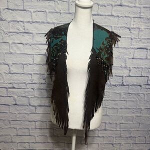 Pat Dahnke Turquoise & Brown leather Collar western wear